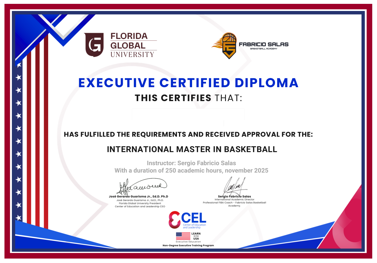 Muestra de certificado de Florida Global University